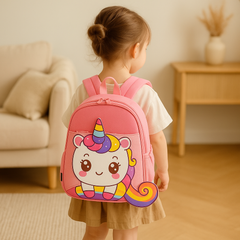 Süßer Cartoon-Dinosaurier-Rucksack – Leichte und atmungsaktive Schultasche für Kinder in Rosa Einhorn
