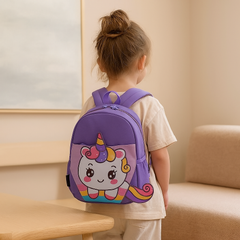 Süßer Cartoon-Dinosaurier-Rucksack – Leichte und atmungsaktive Schultasche für Kinder in Lila Einhorn