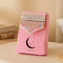 17-Tasten Kalimba Daumenklavier – Holzinstrument für Anfänger mit Notenheft in Rosa