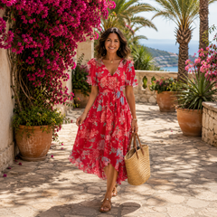 Naomie | Elegantes Sommerkleid in Rot