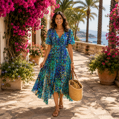 Naomie | Elegantes Sommerkleid in Blau