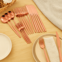 Sterling | 30-teiliges goldenes Edelstahl-Besteckset in Roségold