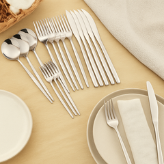 Sterling | 30-teiliges goldenes Edelstahl-Besteckset in Silber