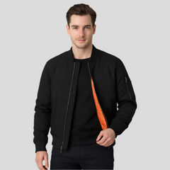 Bomberjacke für Herren im klassischen Design – Zeitloser Reißverschluss-Stil in Schwarz