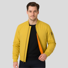 Bomberjacke für Herren im klassischen Design – Zeitloser Reißverschluss-Stil in Gelb