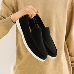 Atmungsaktive Mesh-Loafer für Herren – Leichte Sommerschuhe zum Hineinschlüpfen in Schwarz