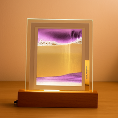 SereniGlow – Hypnotische Sandkunst-Lampe mit beruhigendem LED-Licht in Lila