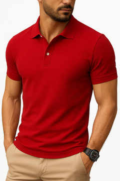 Herren Sportliches Poloshirt | Klassisch Elegant in Rot