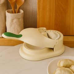 DoughMaster – 2-in-1 Teigtaschen-Set für schnelle und perfekte hausgemachte Teigtaschen in Beige