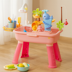 Splash ‘n Fish - Lustiges Wasser-Spiel für Kinder mit Meersalzfischfang in Rosa
