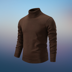 Samuel - Rollkragenpullover aus Seidenwolle in Braun