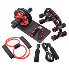 CoreMax Fitness-Set – 7-teiliges Workout für starke Bauchmuskeln und Rumpfmuskulatur in Rot
