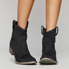 Cowboystiefel Damen mit Orthopädischer Fußbettunterstützung – Elegante Schwarz Westernstiefel für Stil und Komfort in Schwarz