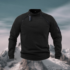 Pullover Herren Fleece Mit Reißverschluss | Outdoor Komfort in Schwarz