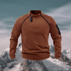Pullover Herren Fleece Mit Reißverschluss | Outdoor Komfort in Braun