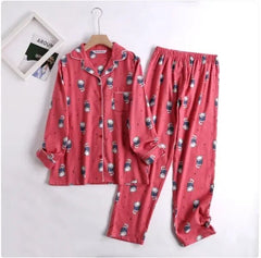 Roxana - Bequemes Damen Pyjama-Set mit lebendigen Mustern in Rot