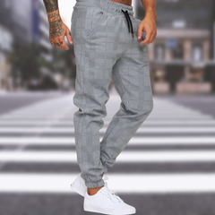 Mansel - Elegante karierte Herrenhose in Grau