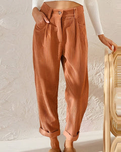 Dagmar – Damen Kordhose Weich Bequem Und Stylisch in Orange