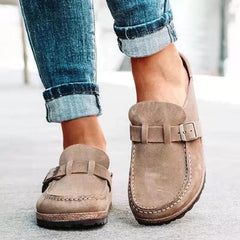 Damen Elegante Slip-On Loafers mit Orthopädischer Fußgewölbeunterstützung für Frühling in Beige
