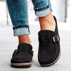 Damen Elegante Slip-On Loafers mit Orthopädischer Fußgewölbeunterstützung für Frühling in Schwarz