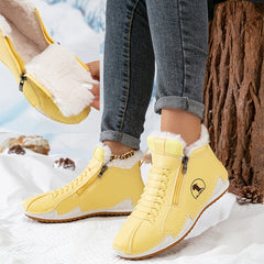 Damen Orthopädische Ankle Boots mit Arch Support Gefüttert Winterstiefeletten in Gelb