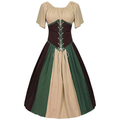 Damen Klassisches Dirndlkleid mit Puffärmeln | Midi in Beige
