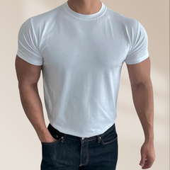 Herren Perfekt sitzende T-Shirt kurzarm in Weiß