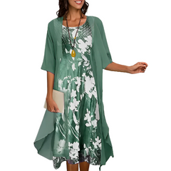 Gladys - Elegantes Midi-Abendkleid-Set für Damen in Grün