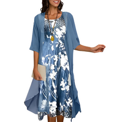 Gladys - Elegantes Midi-Abendkleid-Set für Damen in Blau