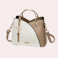 Elegante Damenhandtasche aus stilvollem veganem Leder in Khaki