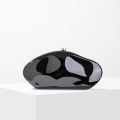 Elegante, strukturierte Damen-Clutch in Goldoptik – Luxus in Schwarz