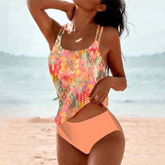 Ella | Boho-Badeanzug – Farbenfroher Hingucker für Deine Sommermomente in Pfirsich