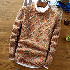 Herren Grobstrickpullover | Winter in Orange