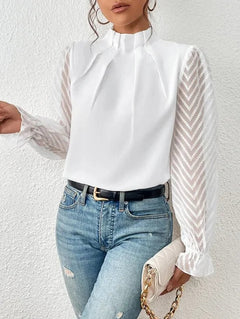 Evelyn | Zeitloses Langarm Top in Weiß