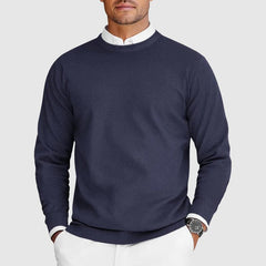 Leon | Ferran Herren Crew Pullover aus Kaschmir in Marine