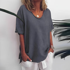Marina - Lässige und lockere Bluse für Damen in Dunkelgrau