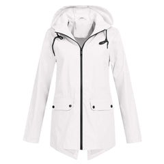Damen Kapuze Regenjacke | Wasserdichte in Weiß