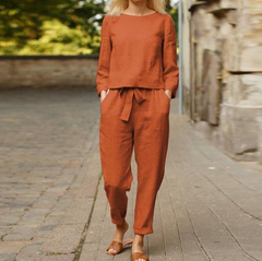 Felicitas – Damen Sommer Set Mit Vielseitigem Farbdesign in Rost