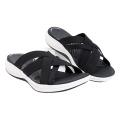 Florissa - Damen Sandalen Zum Hineinschlüpfen in Schwarz