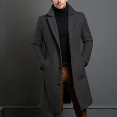 Franz | Eleganter Wollmantel für Herren Winter in Dunkelgrau