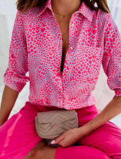Franziska | Atmungsaktive Elegante Sommerbluse in Rosa Herz