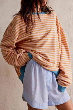 Lucy | Gestreifter Pullover in Orange & Blau
