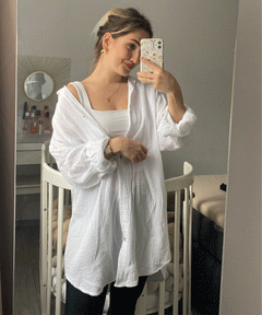Freya | Sommerbluse aus weichem Baumwoll Musselin in Weiß