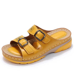 Mireia® | Orthopädische Ledersandalen in Gelb