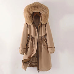 Katrin | Gemütliche jacke mit Kapuze für den Winter in Khaki