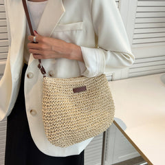 Geräumige und strapazierfähige Schultertasche im Boho-Stil für Damen in Beige