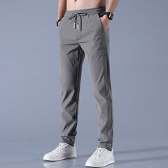 Herren Lange Casual Stretch Golfhose in Dunkelgrau
