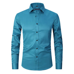 Gottlieb - Elastisches, knitterfreies Herrenhemd für Frühling in Blau