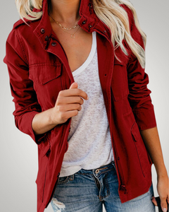 Tanja | Damen Casual Herbst Übergangsjacke in Rot