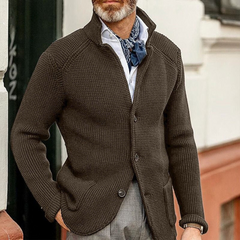 RAPHAEL - ZEITLOSER CARDIGAN in Kaffee